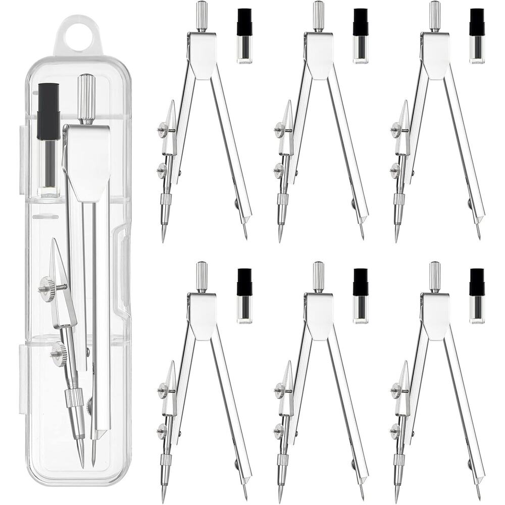 Set Metal Compass for Geometry Woodwork Carpentry Math Drafting Arts Crafts